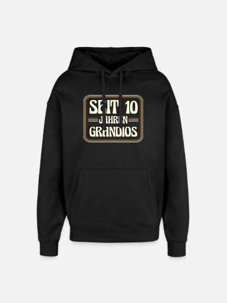 10 ans Anniversaire 10 - Sweat à capuche unisexe Stanley/Stella Oversized - noir