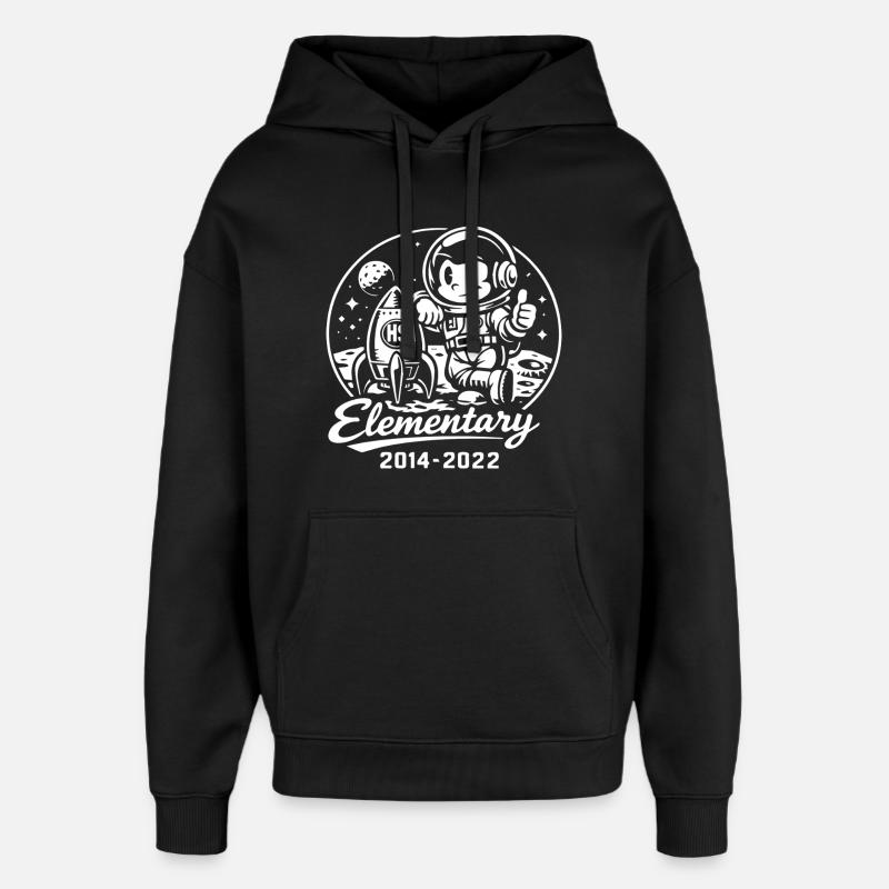 Astronaute Élémentaire Lune - Sweat à capuche unisexe Stanley/Stella Oversized - noir