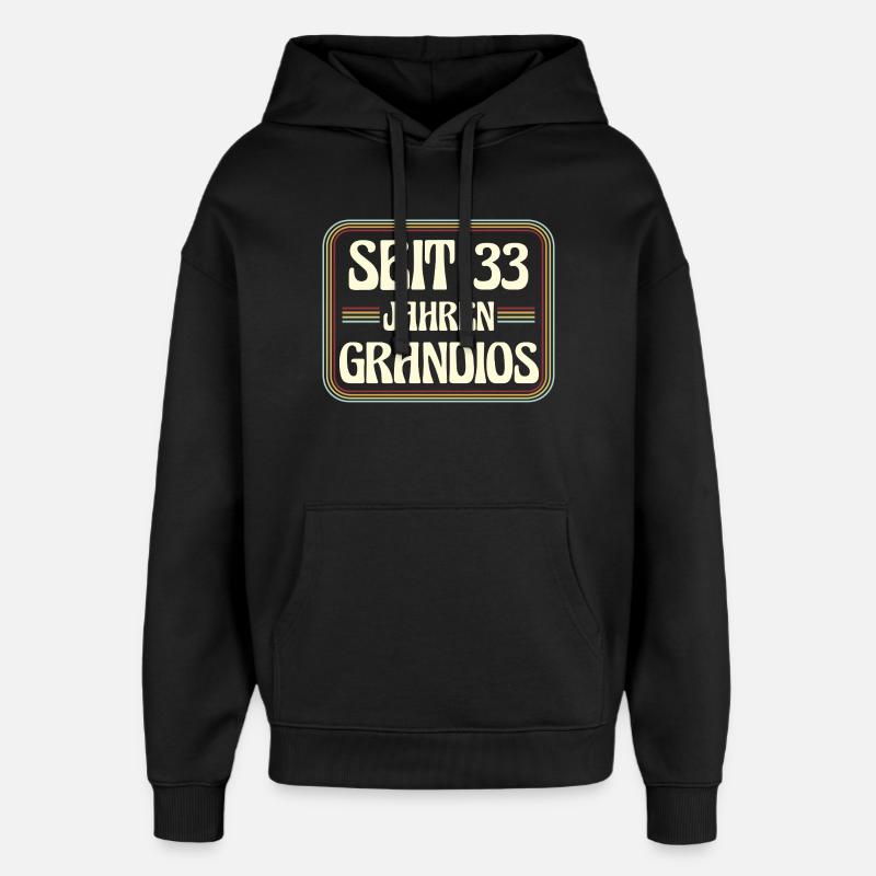 33 ans Anniversaire 33e anniversaire - Sweat à capuche unisexe Stanley/Stella Oversized - noir