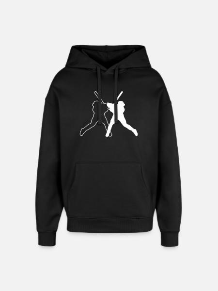 Baseball Ball Logo - Oversized Unisex Hoodie by Stanley/Stella - black