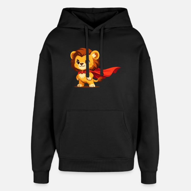 Miniheld Löwe – Kleiner Superlöwe - Sweat à capuche unisexe Stanley/Stella Oversized - noir