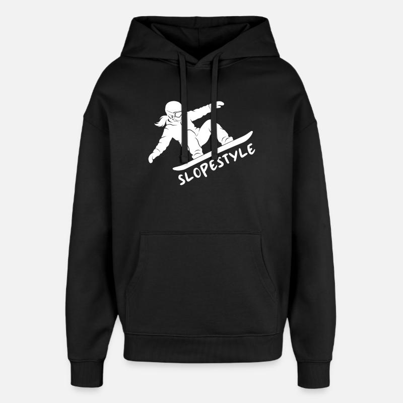 Slopestyle Snowboard Action Geschenk - Oversized Unisex Hoodie von Stanley/Stella - Schwarz