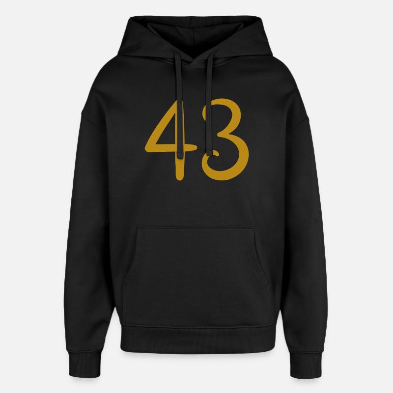 43 - Oversized Unisex Hoodie by Stanley/Stella - black