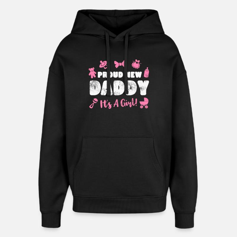 Vater Vaterschaft Baby Geburt - Oversized Unisex Hoodie von Stanley/Stella - Schwarz