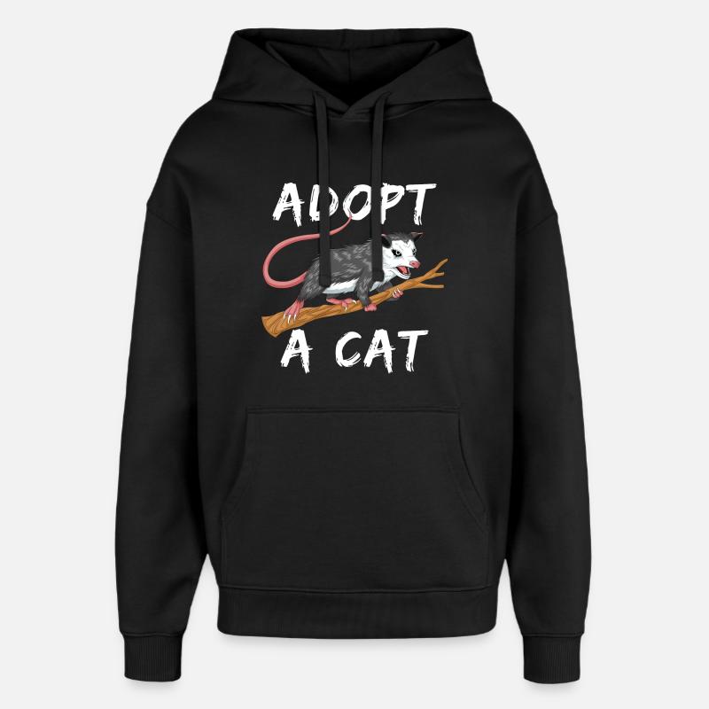 adopter un chat - Sweat à capuche unisexe Stanley/Stella Oversized - noir