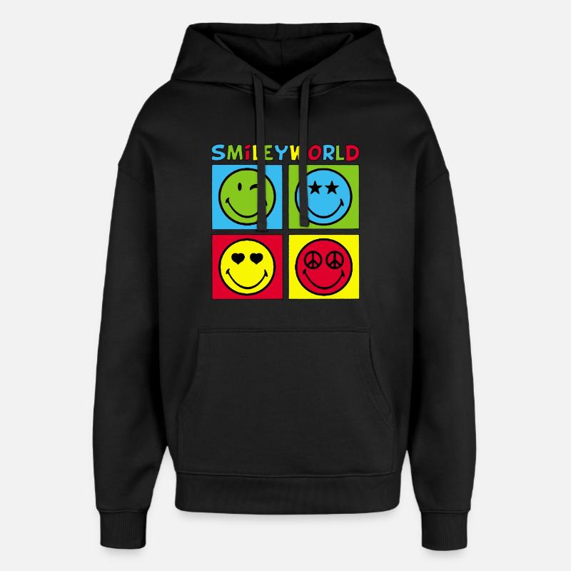 Smileys et quadrichromie - Sweat à capuche unisexe Stanley/Stella Oversized - noir