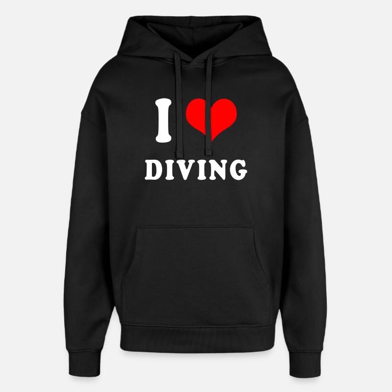 J'adore la plongée sous-marine - Sweat à capuche unisexe Stanley/Stella Oversized - noir