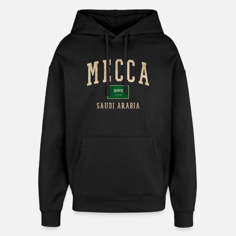 Emblème rétro saoudien de La Mecque - Sweat à capuche unisexe Stanley/Stella Oversized - noir