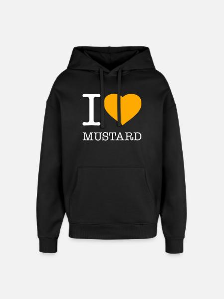 I LOVE MUSTARD Senf - Oversized Unisex Hoodie by Stanley/Stella - black
