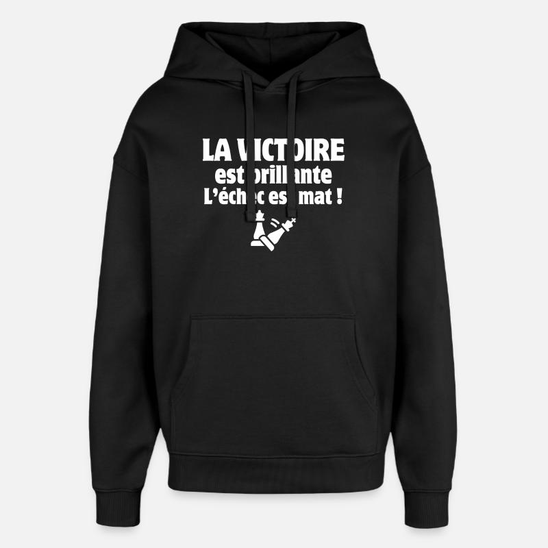 checkmate, strategy, chessboard - Oversized Unisex Hoodie by Stanley/Stella - black