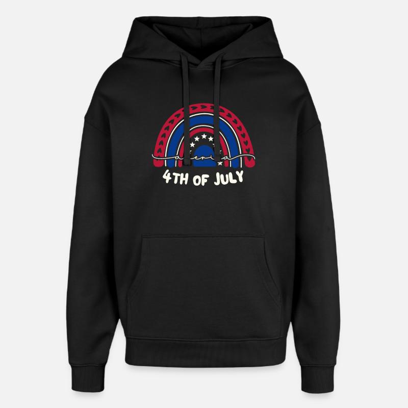 4 juillet, jour de l’indépendance - Sweat à capuche unisexe Stanley/Stella Oversized - noir