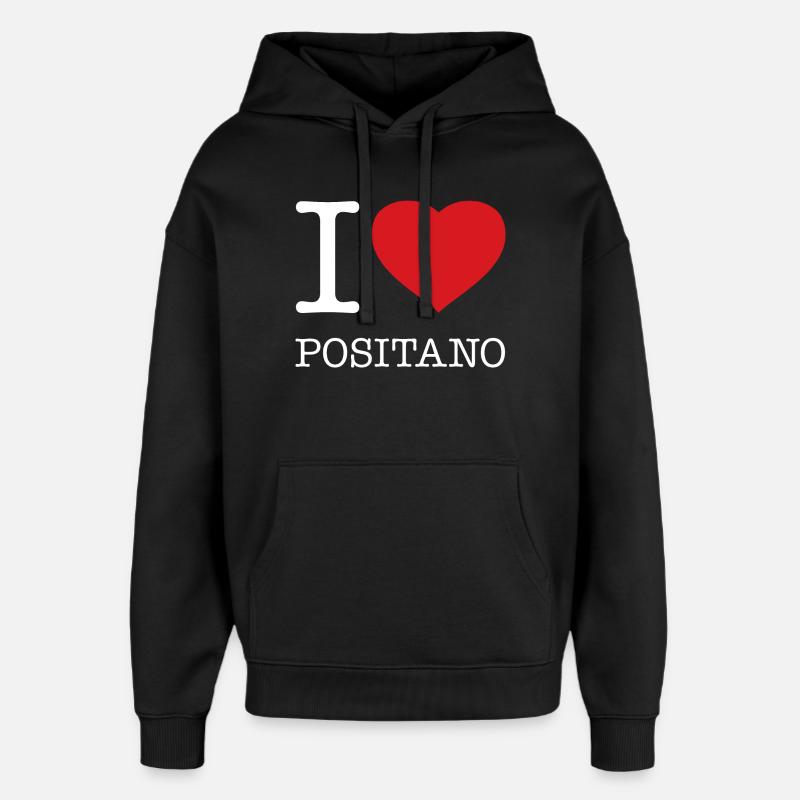 J’ADORE POSITANO - Sweat à capuche unisexe Stanley/Stella Oversized - noir