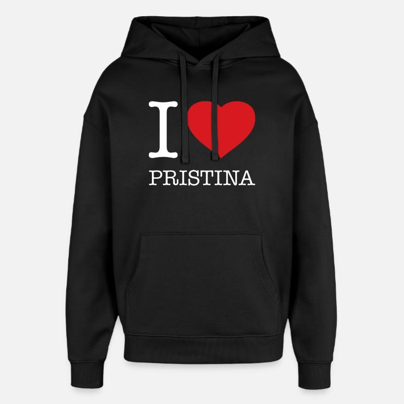 J’ADORE PRISTINA - Sweat à capuche unisexe Stanley/Stella Oversized - noir