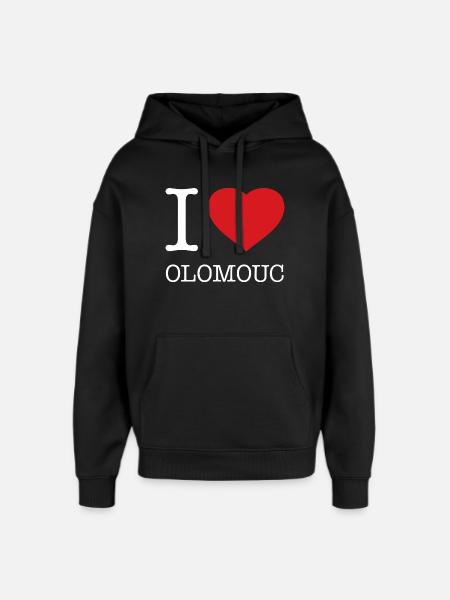 J’ADORE OLOMOUC - Sweat à capuche unisexe Stanley/Stella Oversized - noir