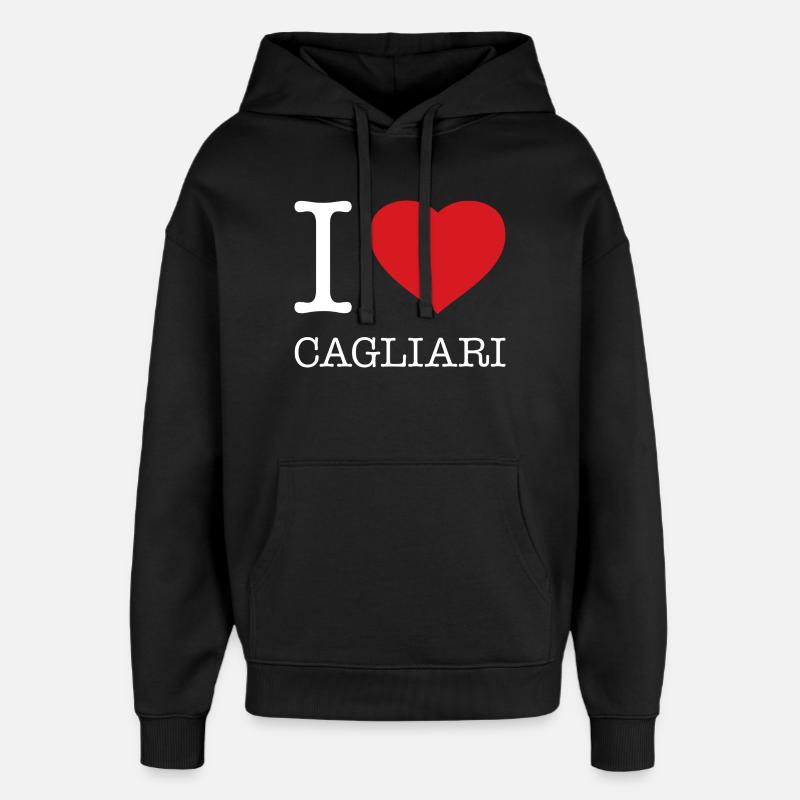 J’ADORE CAGLIARI - Sweat à capuche unisexe Stanley/Stella Oversized - noir