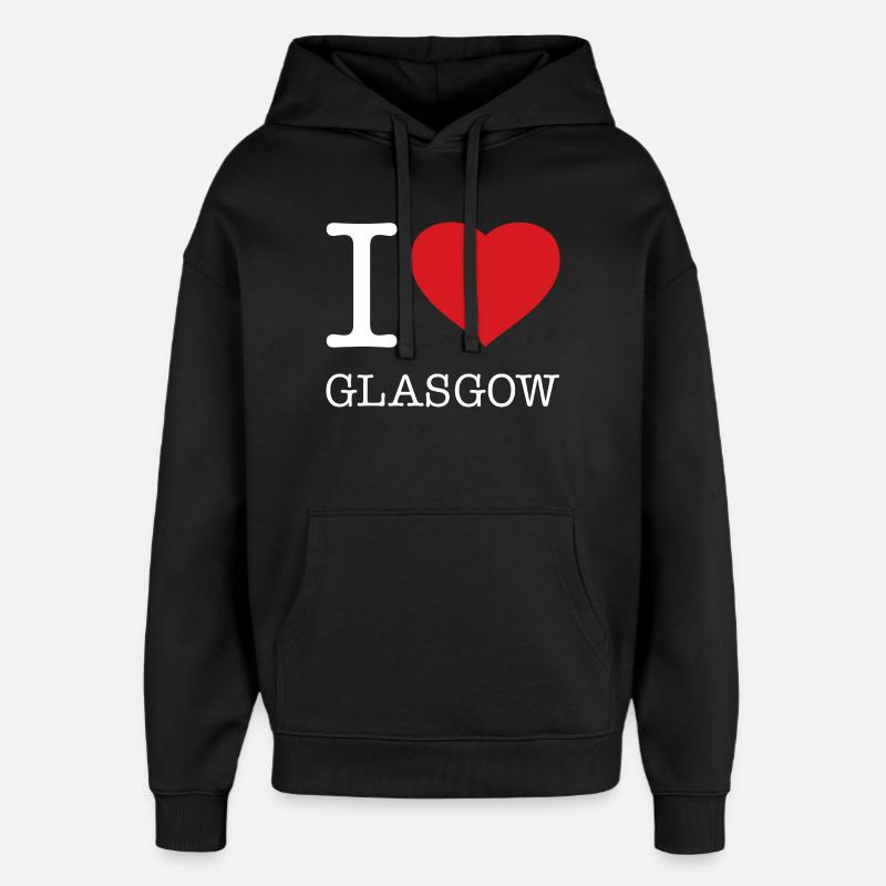 J’adore Glasgow - Sweat à capuche unisexe Stanley/Stella Oversized - noir