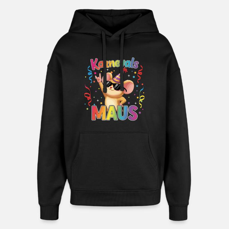 Karnevalsmaus Köln Karneval Rock Geschenk - Oversized Unisex Hoodie von Stanley/Stella - Schwarz