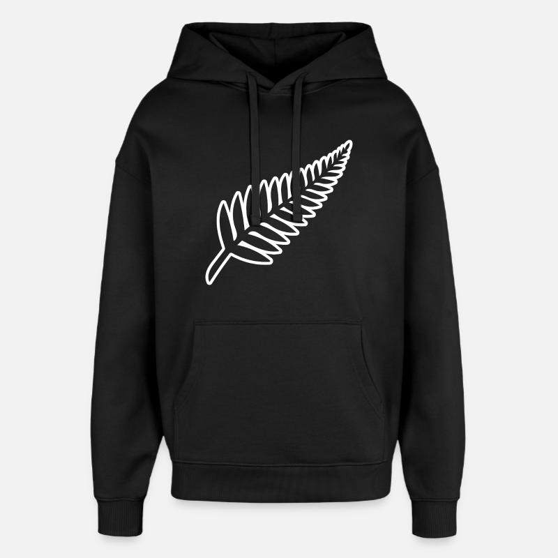 Fougère néo-zélandaise Rugby Néo-Zélandais - Sweat à capuche unisexe Stanley/Stella Oversized - noir