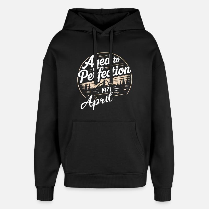 Avril 1971 anniversaire avril 1971 - Sweat à capuche unisexe Stanley/Stella Oversized - noir