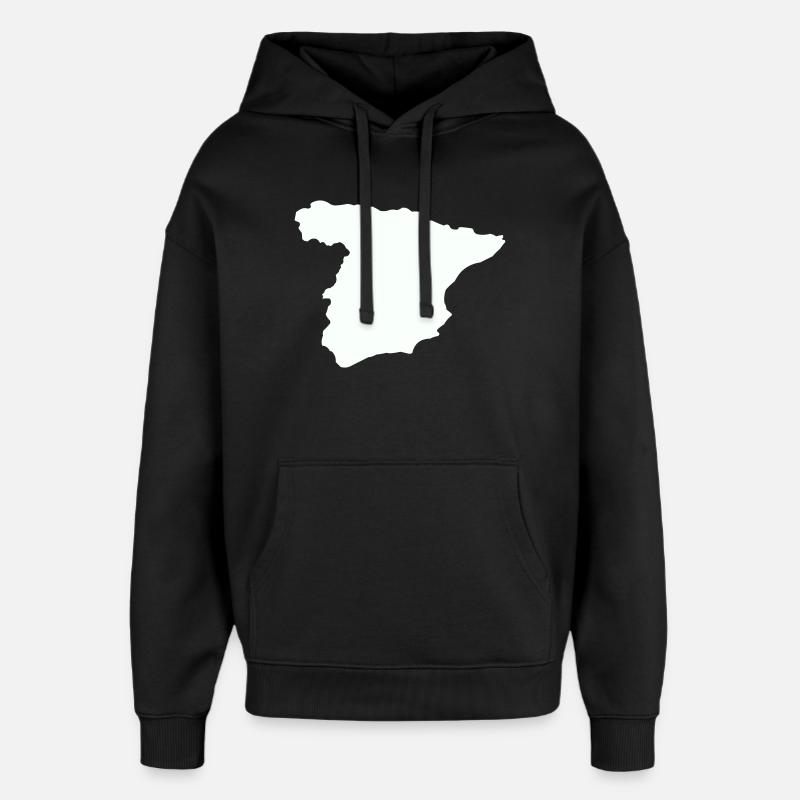 Spanienkarten Silhouettedesign - Oversized Unisex Hoodie von Stanley/Stella - Schwarz
