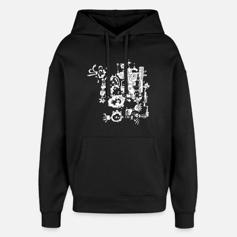 rusty machine - Oversized Unisex Hoodie by Stanley/Stella - black