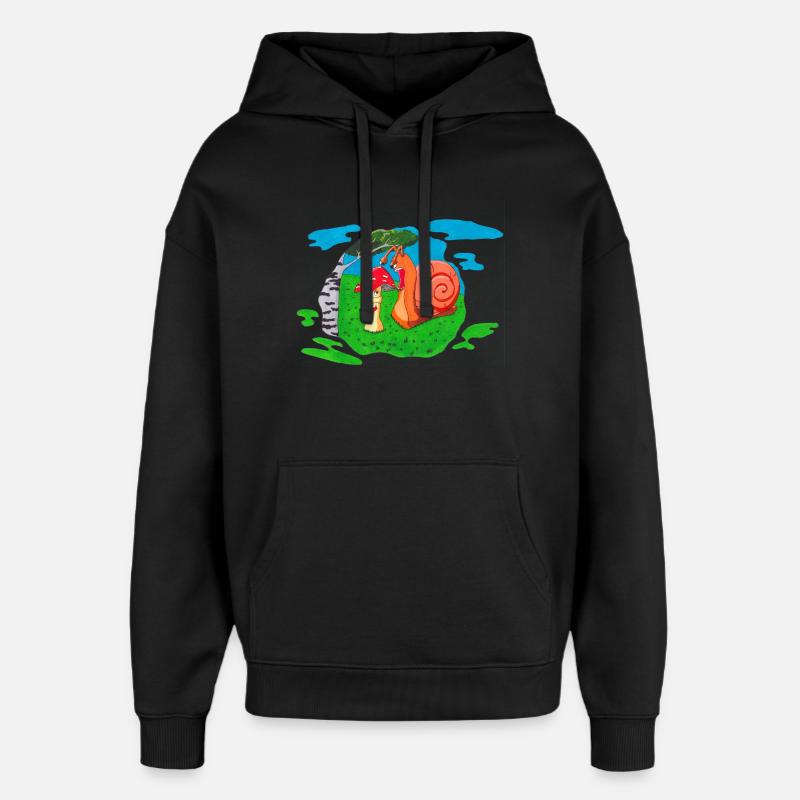 Front champignon - Sweat à capuche unisexe Stanley/Stella Oversized - noir