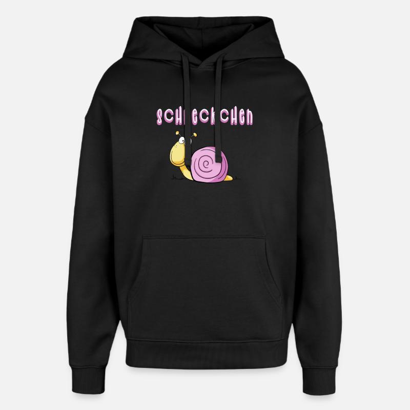 Funny piebald escargot je bande dessinée - Sweat à capuche unisexe Stanley/Stella Oversized - noir