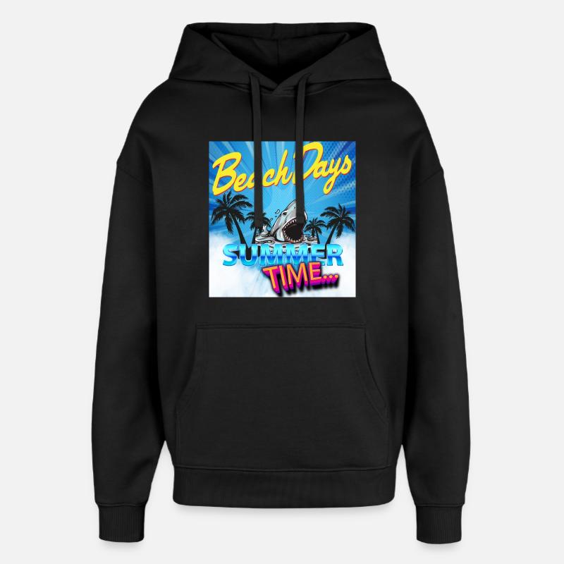Summer Time - Oversized Unisex Hoodie by Stanley/Stella - black
