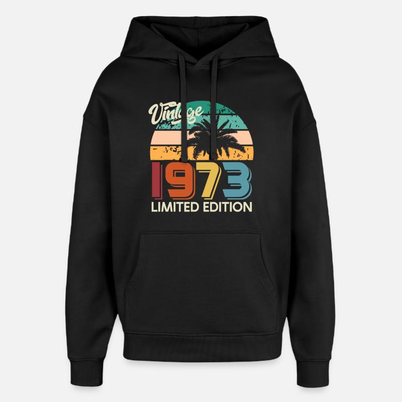 Millésime 1973 Palmiers Edition Limitée - Sweat à capuche unisexe Stanley/Stella Oversized - noir