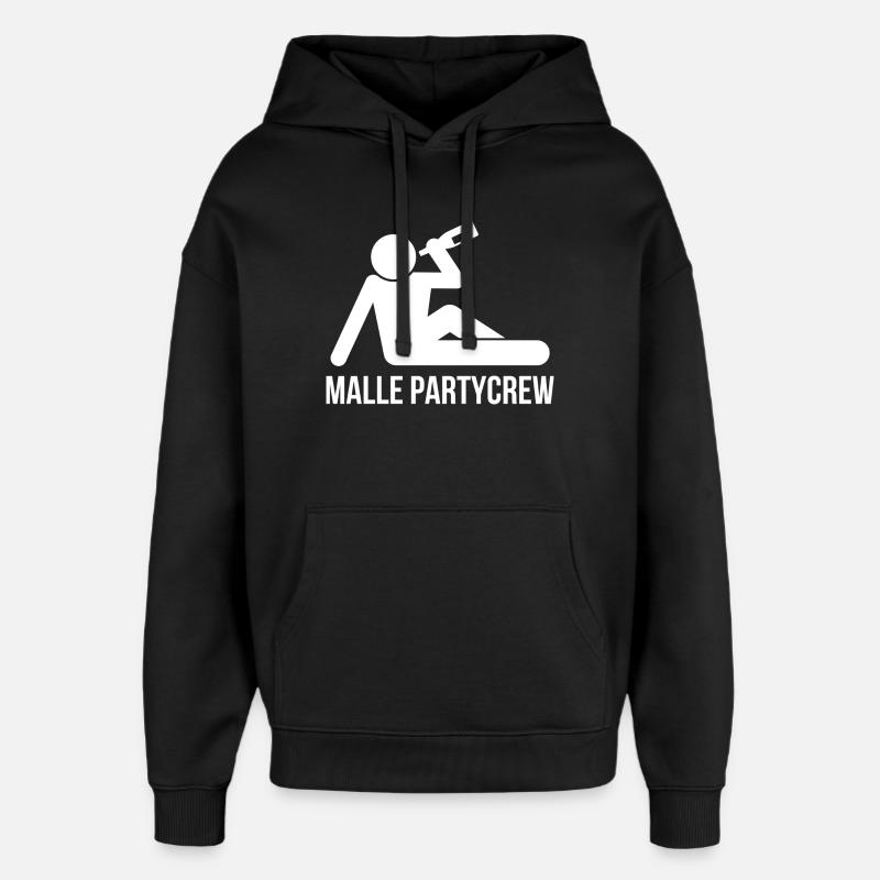 Malle Party Crew - Sweat à capuche unisexe Stanley/Stella Oversized - noir