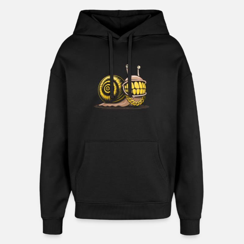 escargot bling bling hiphop - Sweat à capuche unisexe Stanley/Stella Oversized - noir