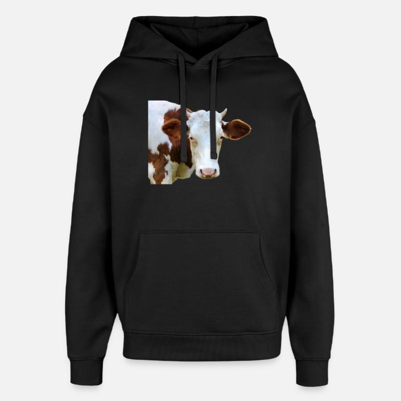 Tête de vache - Sweat à capuche unisexe Stanley/Stella Oversized - noir