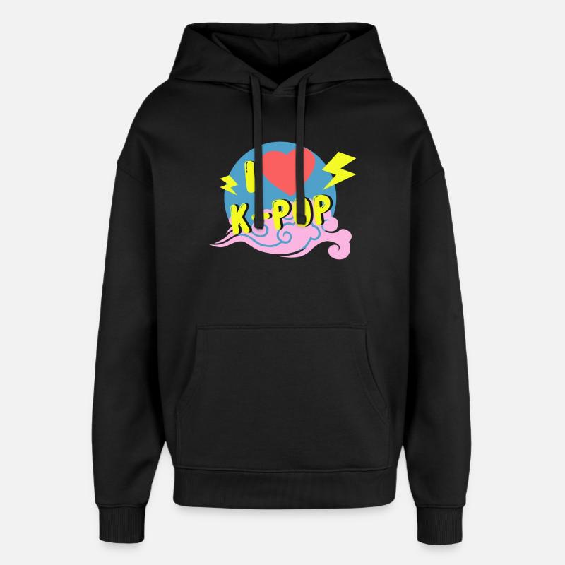 J’adore la Kpop - Sweat à capuche unisexe Stanley/Stella Oversized - noir