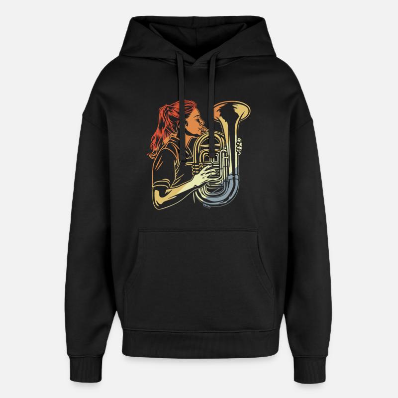 Joueurs de tuba - Sweat à capuche unisexe Stanley/Stella Oversized - noir