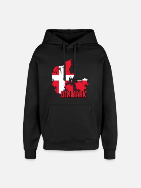 Fierté danoise, drapeau du Danemark - Sweat à capuche unisexe Stanley/Stella Oversized - noir