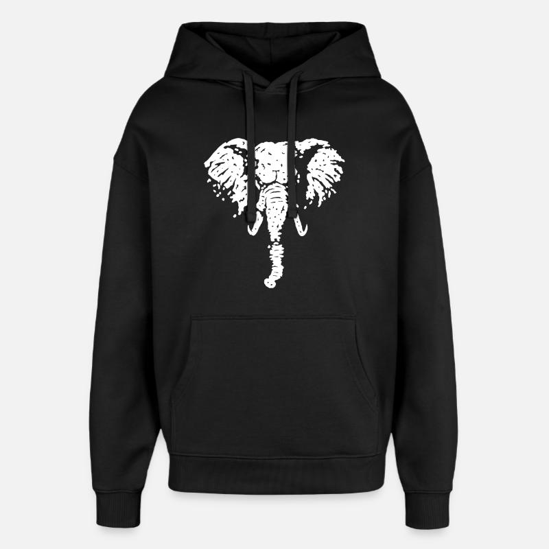 La force de l'éléphant - Sweat à capuche unisexe Stanley/Stella Oversized - noir