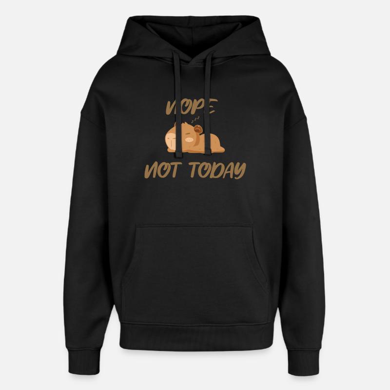 Nope not today capybara - Oversized Unisex Hoodie von Stanley/Stella - Schwarz