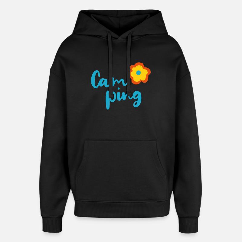 Camping Flor Camper Fan Vacaciones Furgoneta Vida Verano - Sudadera con capucha unisex Stanley/Stella Oversized - negro