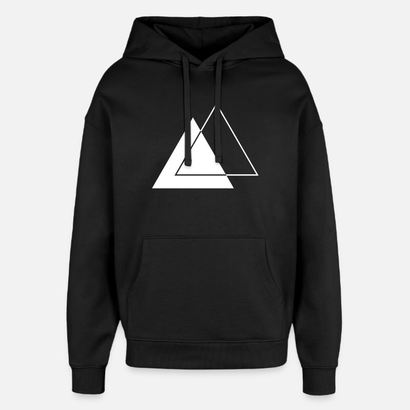 Conception géométrique des traïangles - Sweat à capuche unisexe Stanley/Stella Oversized - noir