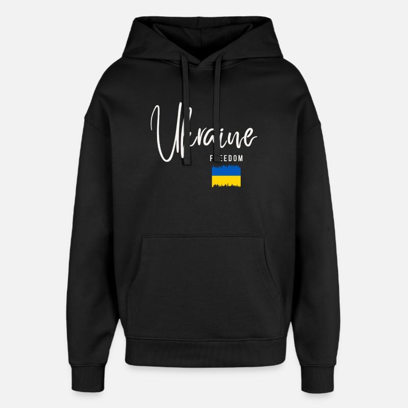 Racines ukrainiennes, j’aime l’Ukraine - Sweat à capuche unisexe Stanley/Stella Oversized - noir
