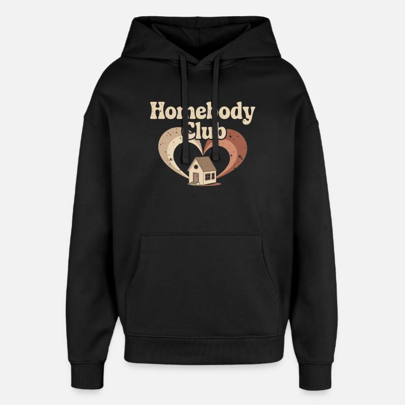 Homebody Club – Maison Douillette - Sweat à capuche unisexe Stanley/Stella Oversized - noir