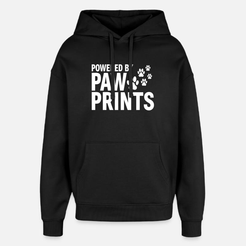 Powered By Paw Prints Hundeliebe Statement - Oversized Unisex Hoodie von Stanley/Stella - Schwarz