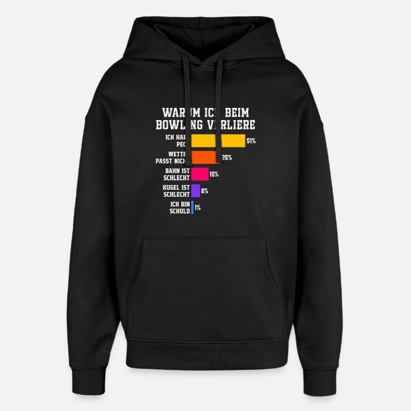 Pourquoi je perds au bowling Bowling - Sweat à capuche unisexe Stanley/Stella Oversized - noir