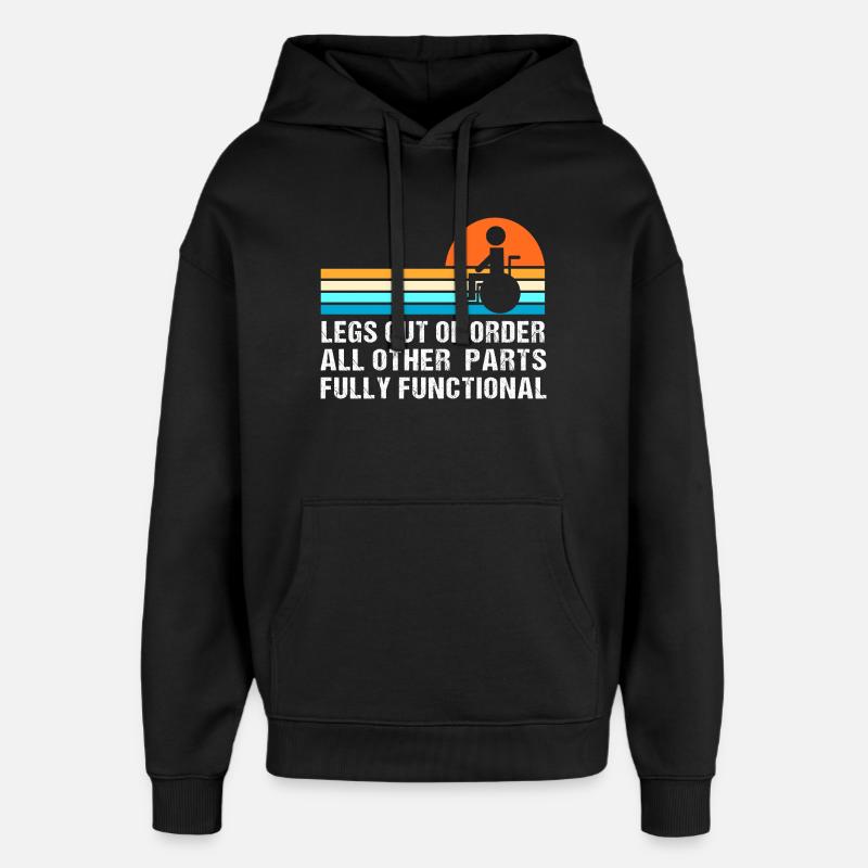 Rollstuhl - Oversized Unisex Hoodie von Stanley/Stella - Schwarz