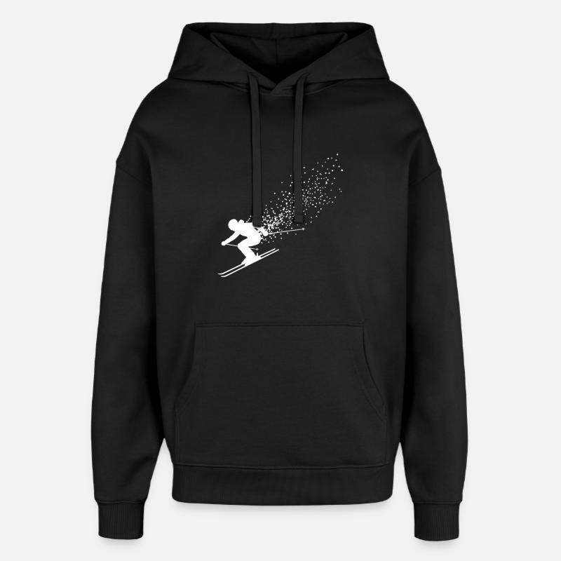Skieurs Skieurs Vacances de ski - Sweat à capuche unisexe Stanley/Stella Oversized - noir