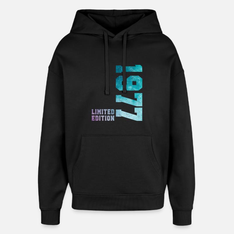 1977 Édition Limitée 49 ans anniversaire - Sweat à capuche unisexe Stanley/Stella Oversized - noir