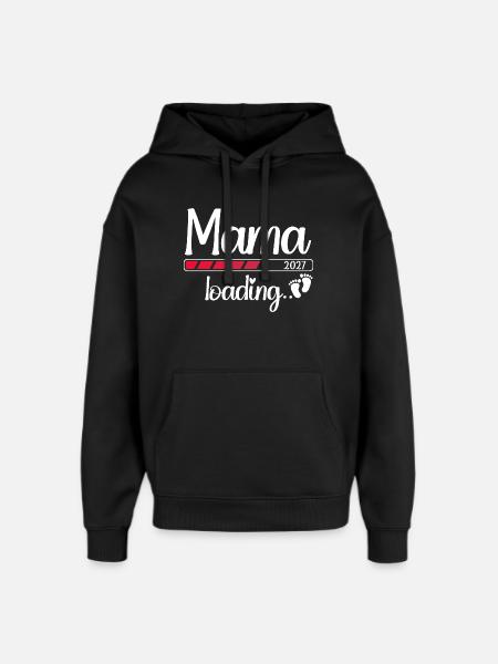 Mom 2027 Loading Expectant Mom 2027 - Oversized Unisex Hoodie by Stanley/Stella - black