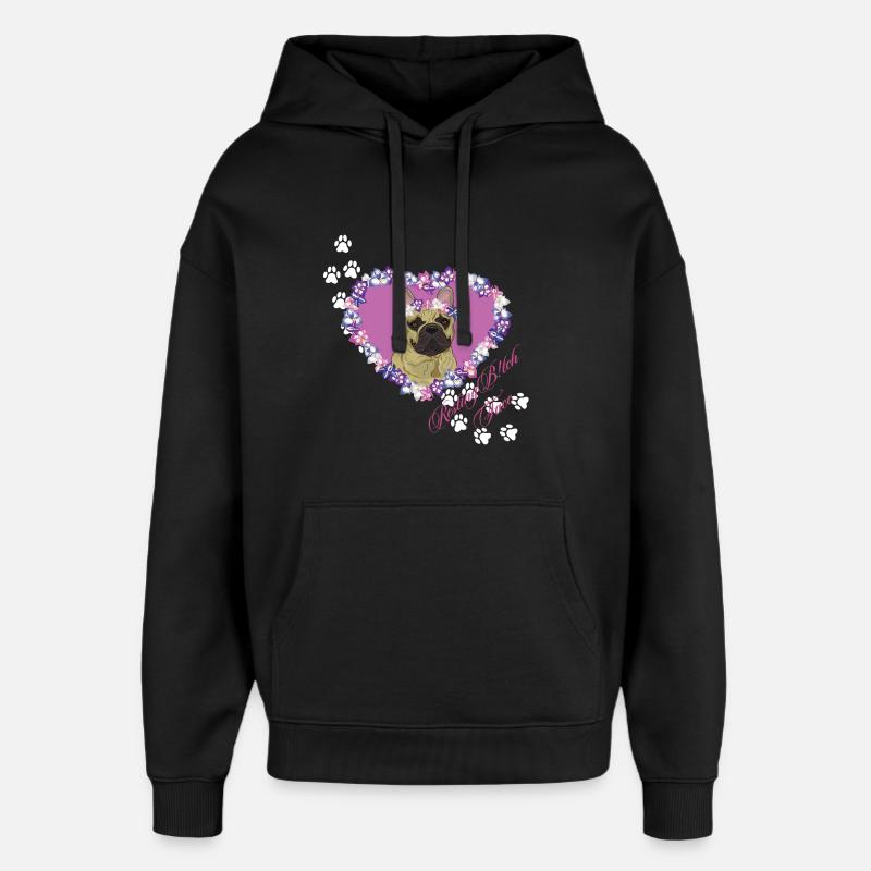 Ruhende B!tch Face Frenchie - Oversized Unisex Hoodie von Stanley/Stella - Schwarz