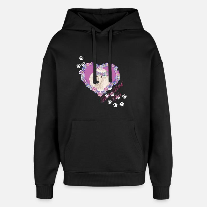 Caniche au visage de au repos - Sweat à capuche unisexe Stanley/Stella Oversized - noir