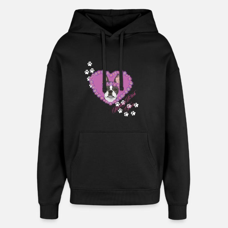 Ruhende B!tch Face Boston Terrier - Oversized Unisex Hoodie von Stanley/Stella - Schwarz